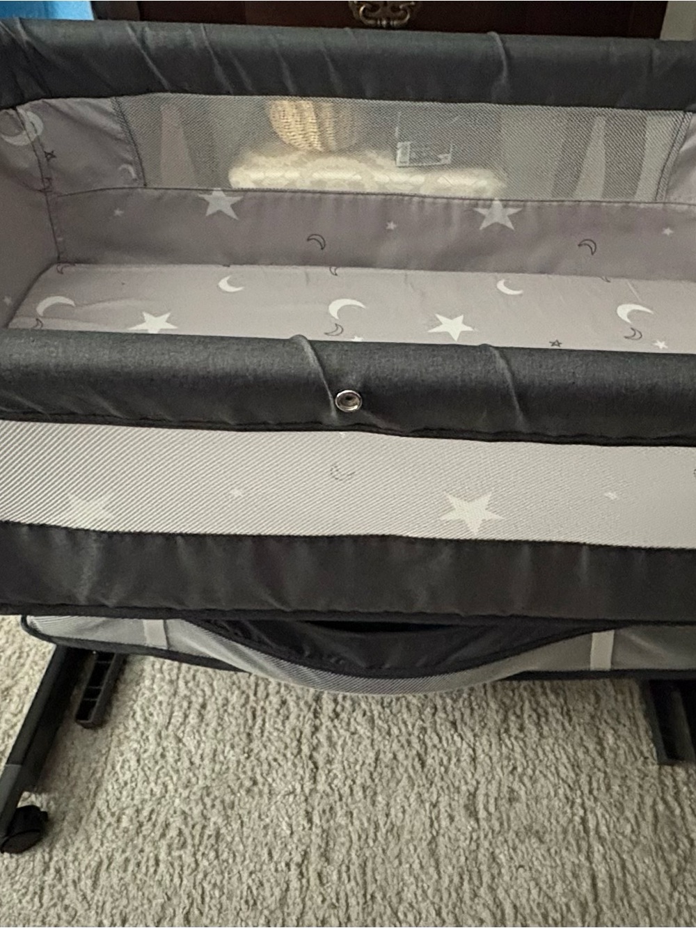 Gray Star & Moon Baby Bassinet Sheet - Soft Nursery Bedding